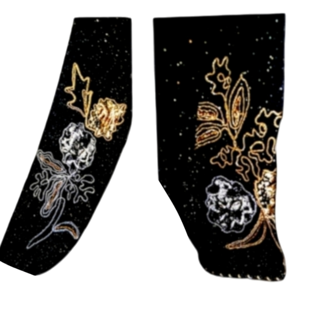 Draper's & Damon's ~ Floral Formal Wear Jacket with Embroidered Flowers & Gold - Picture 6 of 6